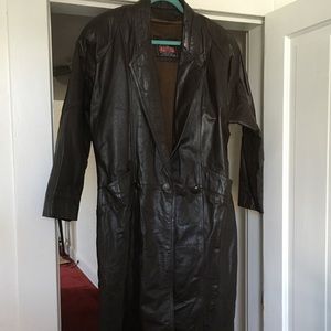 Vintage, handmade leather trench coat